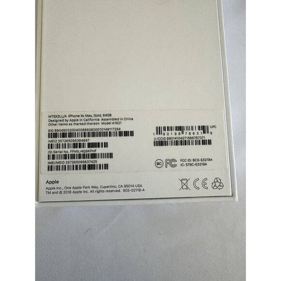 BOX ONLY 64GB iPhone Xs Max Gold Apple 🍎 Used - Picture 8 of 9